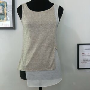 Zara W/B collection size small wrap cream and white Tank Blouse